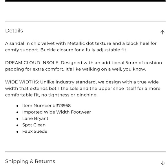 Lane Bryant Velvet Metallic Dot Block-Heel Sandal - Picture 6 of 6